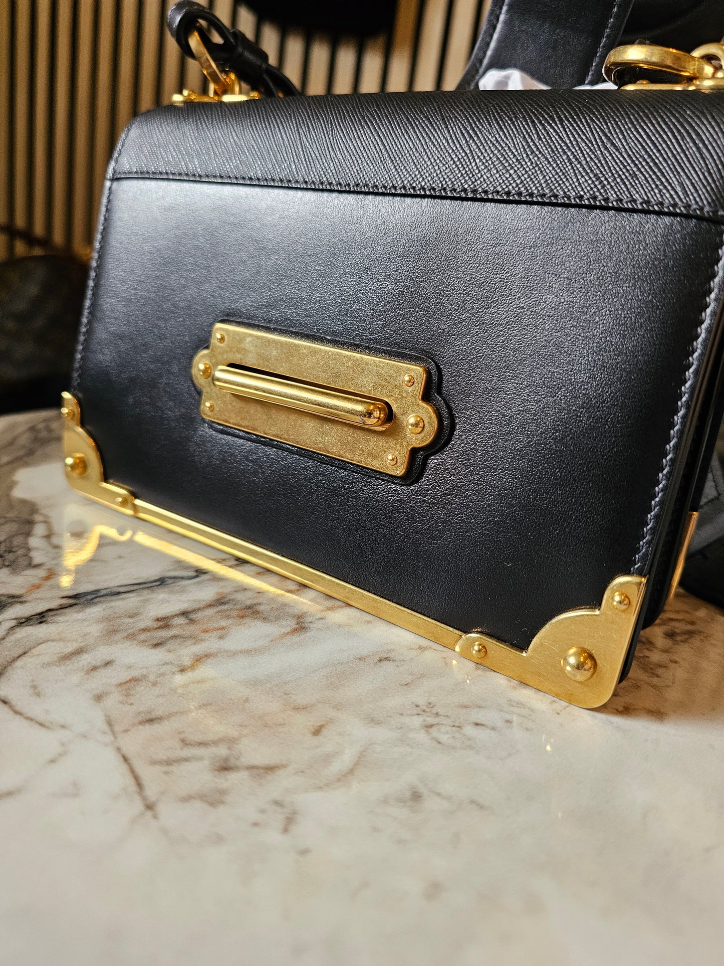 Prada cahier bag - black GHW.