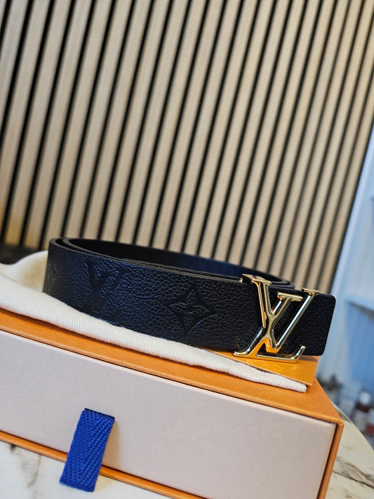 M0328 - Louis Vuitton reversible belt, black MNG. GHW.