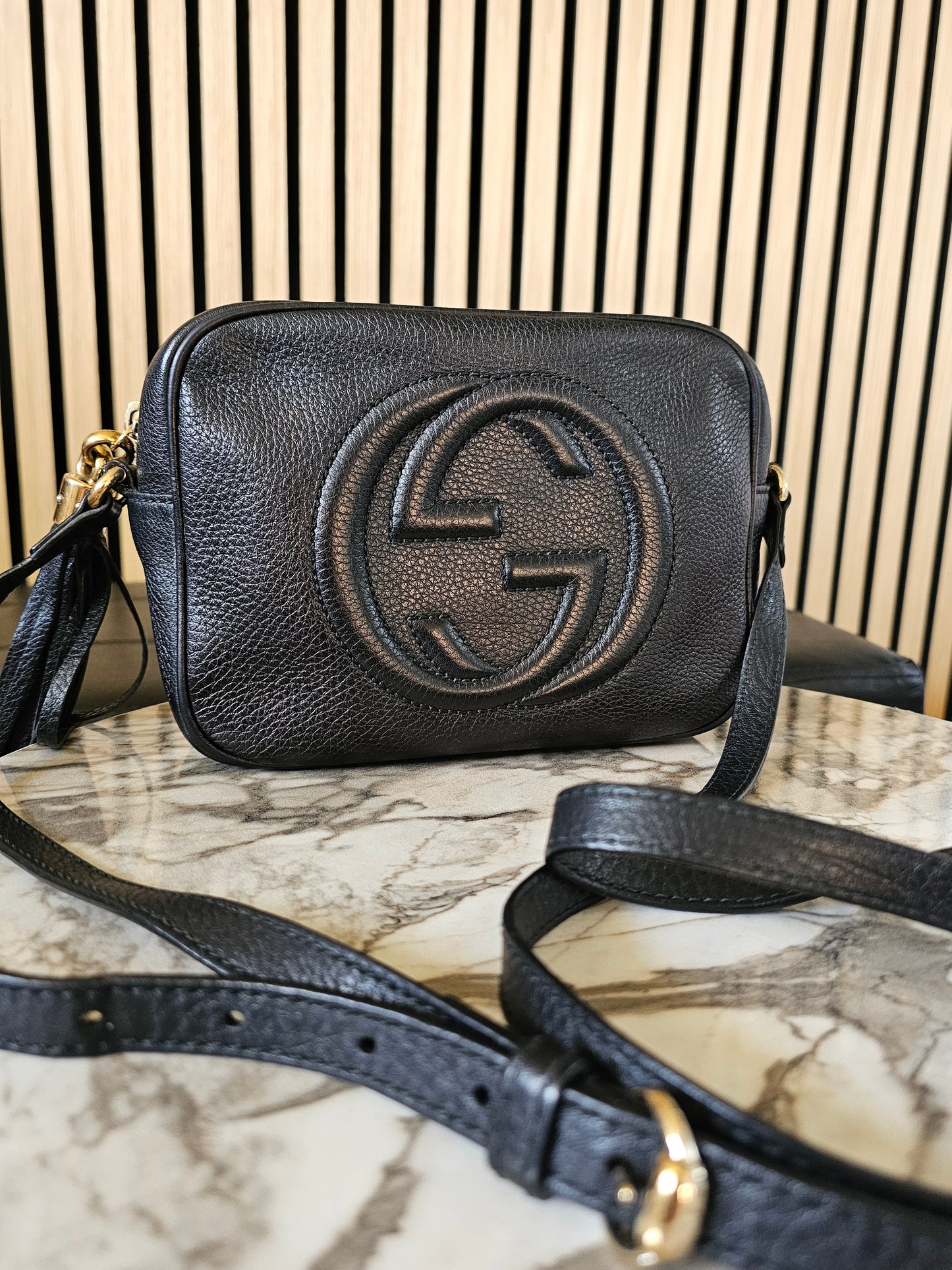 308364 - Gucci disco Soho bag, black.