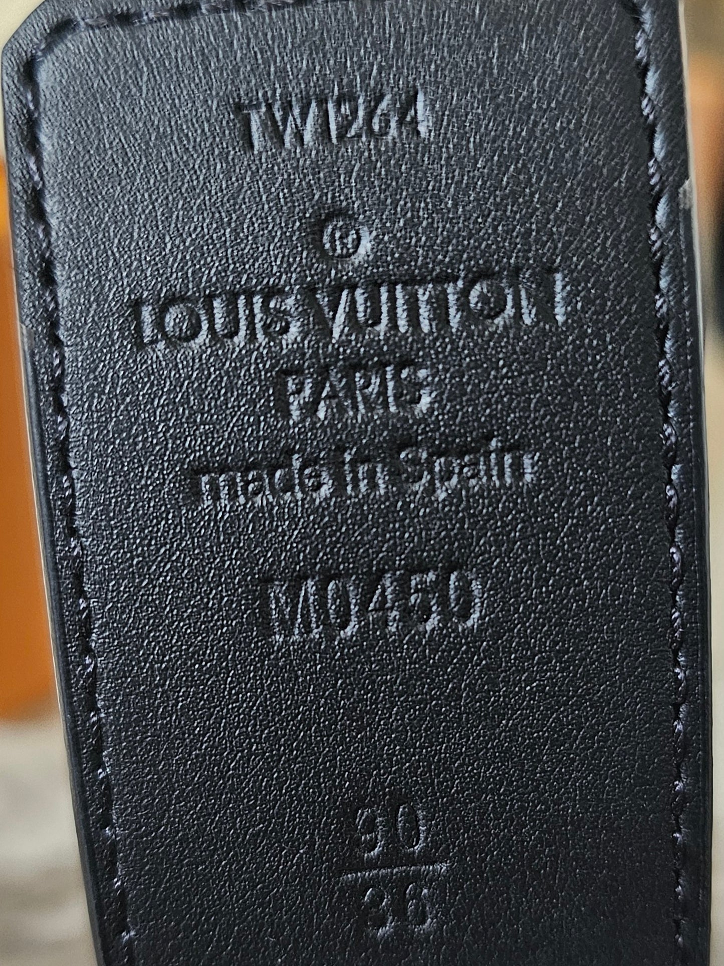 M0450- Louis Vuitton reversible belt, black - Monogram eclipse kanvas.