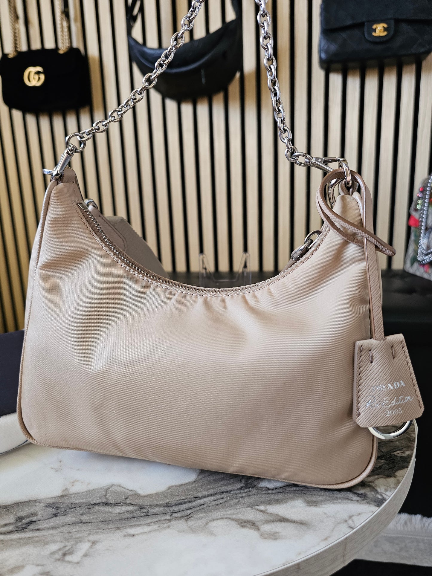 Prada Re-Edition 2005, Nylon - Beige.