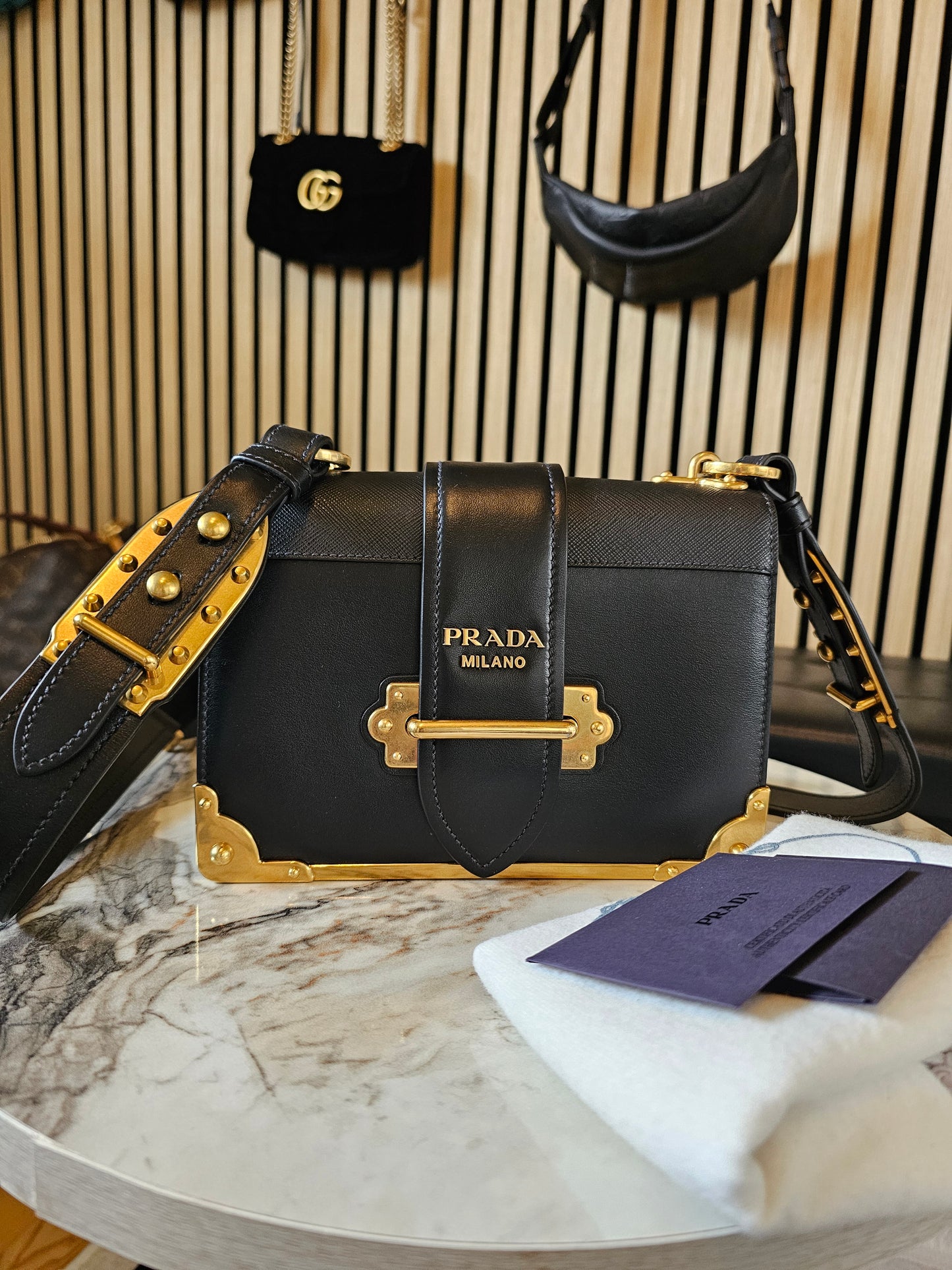 Prada cahier bag - black GHW.