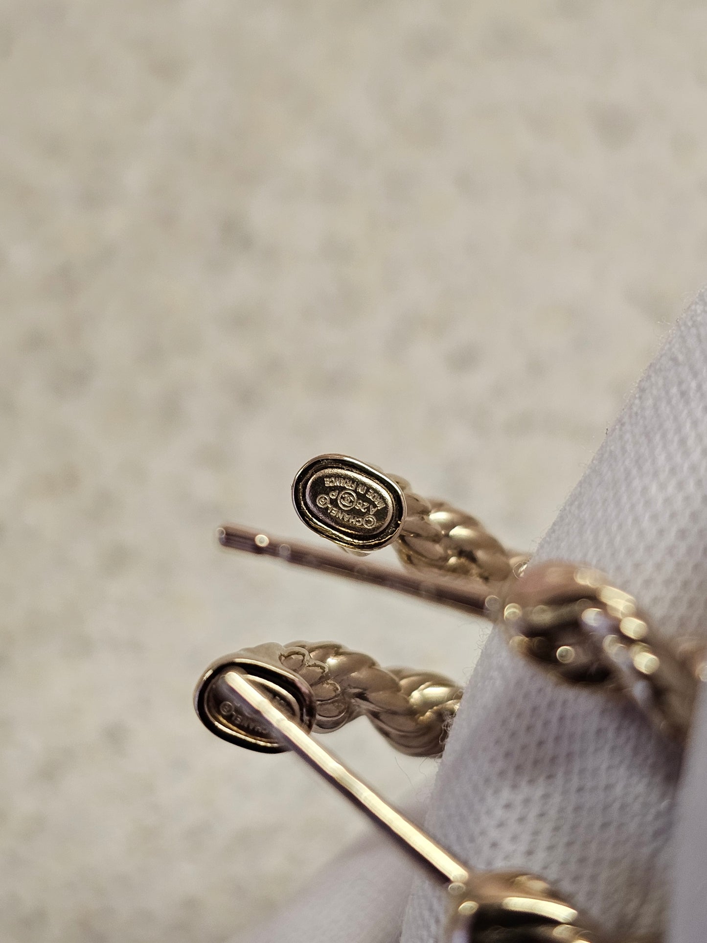 ABH176 - Chanel Earrings, small golden hoops.