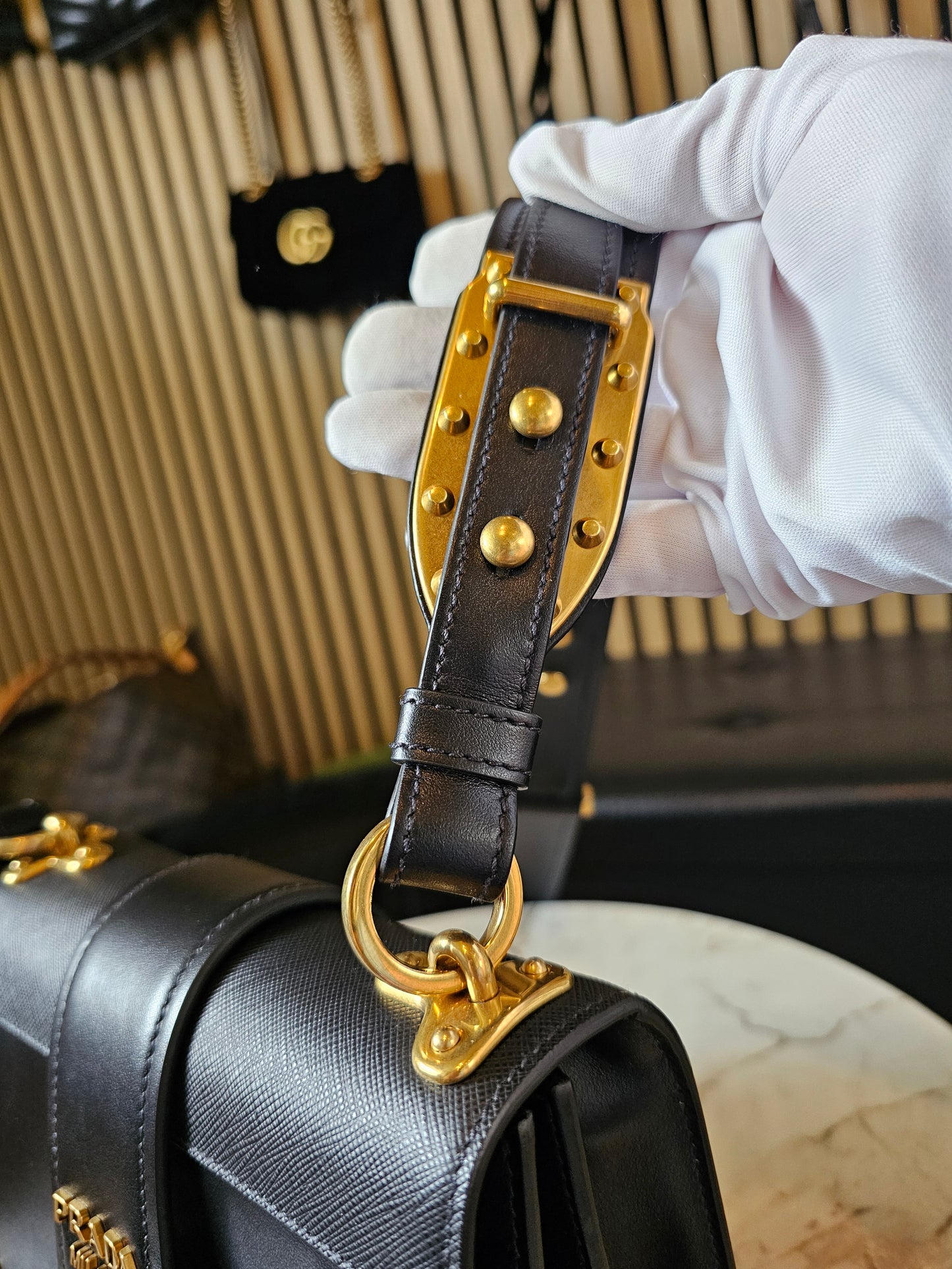 Prada cahier bag - black GHW.
