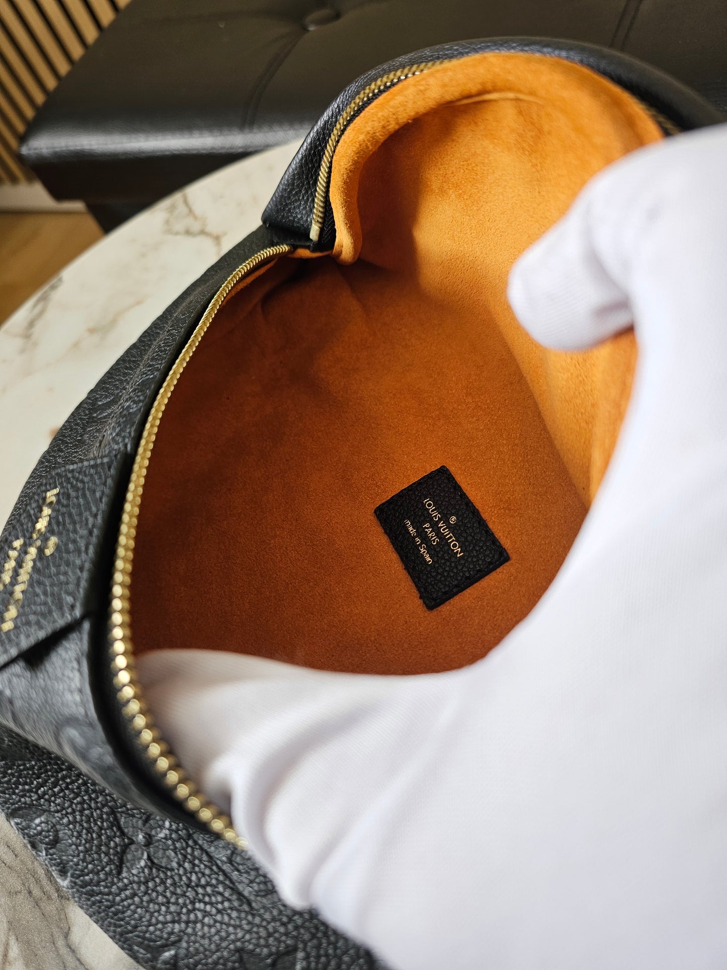 M44812- Louis Vuitton Bumbag in Monogram, black empreinte leather.