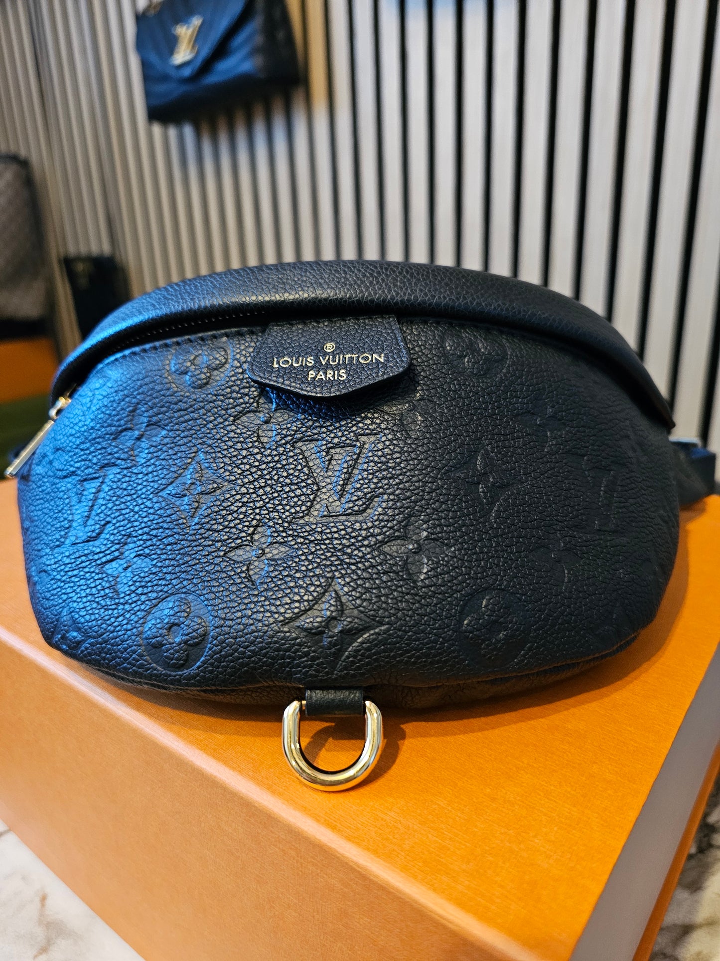 M44812- Louis Vuitton Bumbag in Monogram, black empreinte leather.