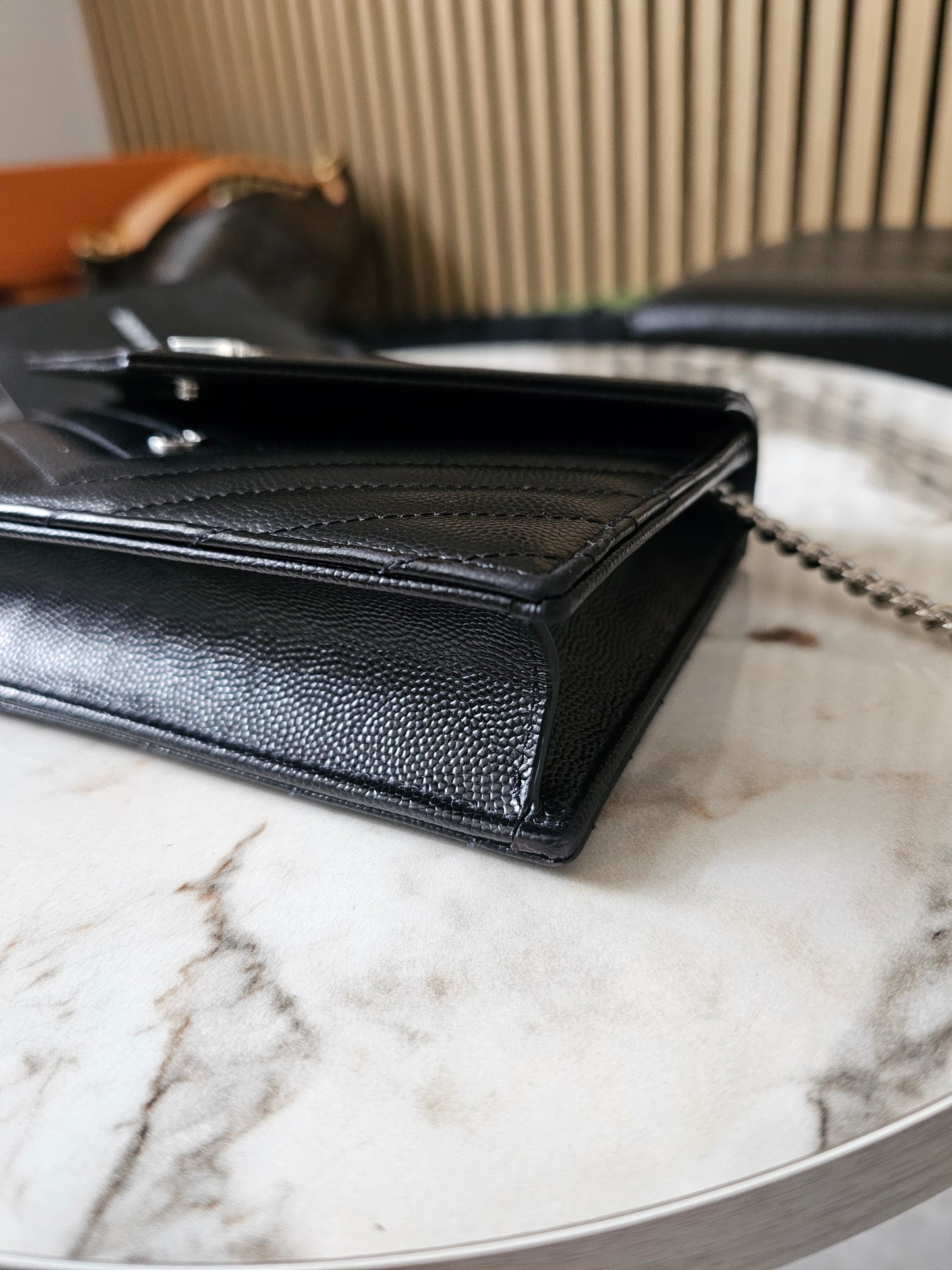YSL - Envelope Chain wallet, black - SHW.