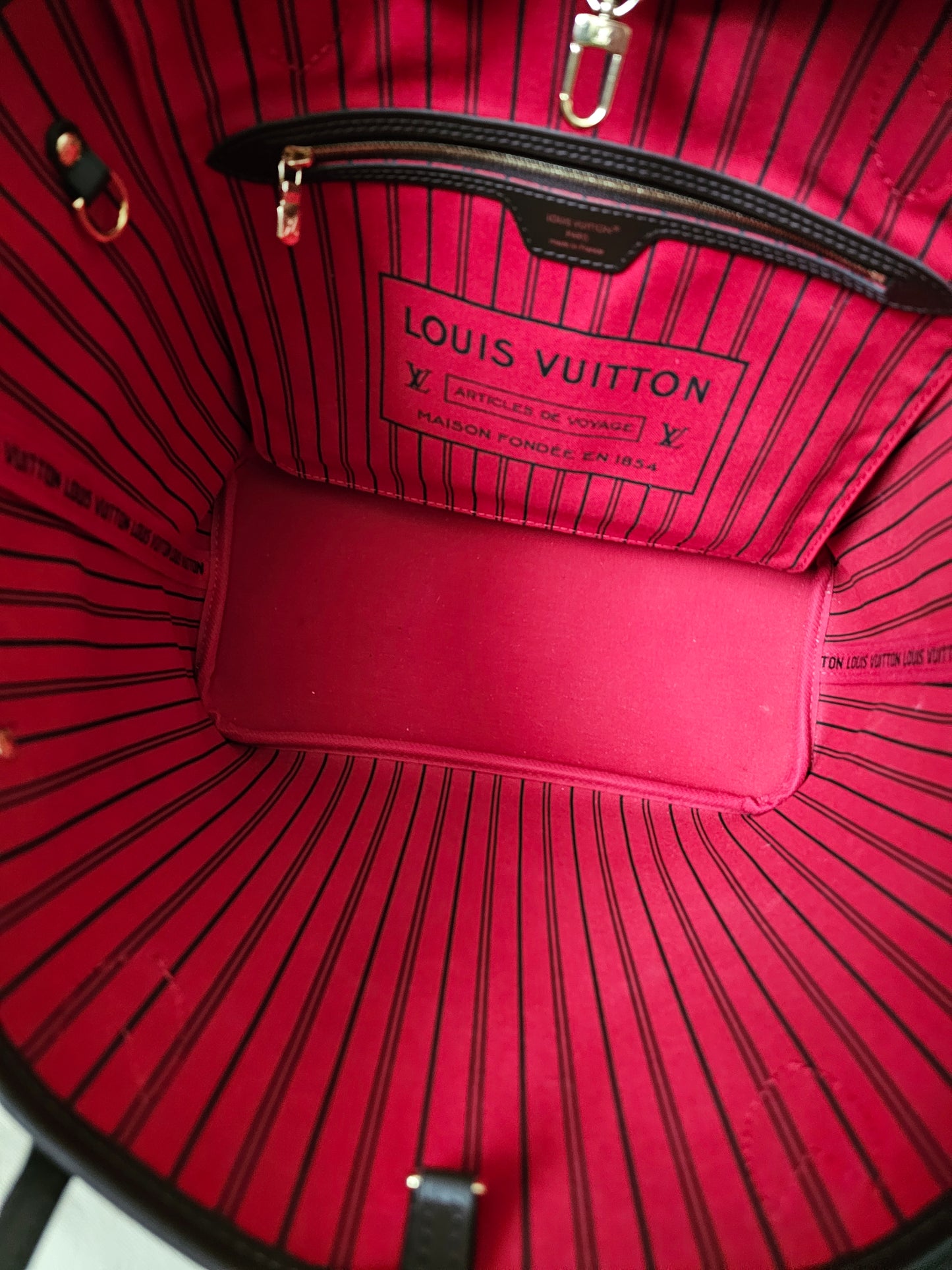 Louis Vuitton Neverfull MM, Damier ebene - Cerise.