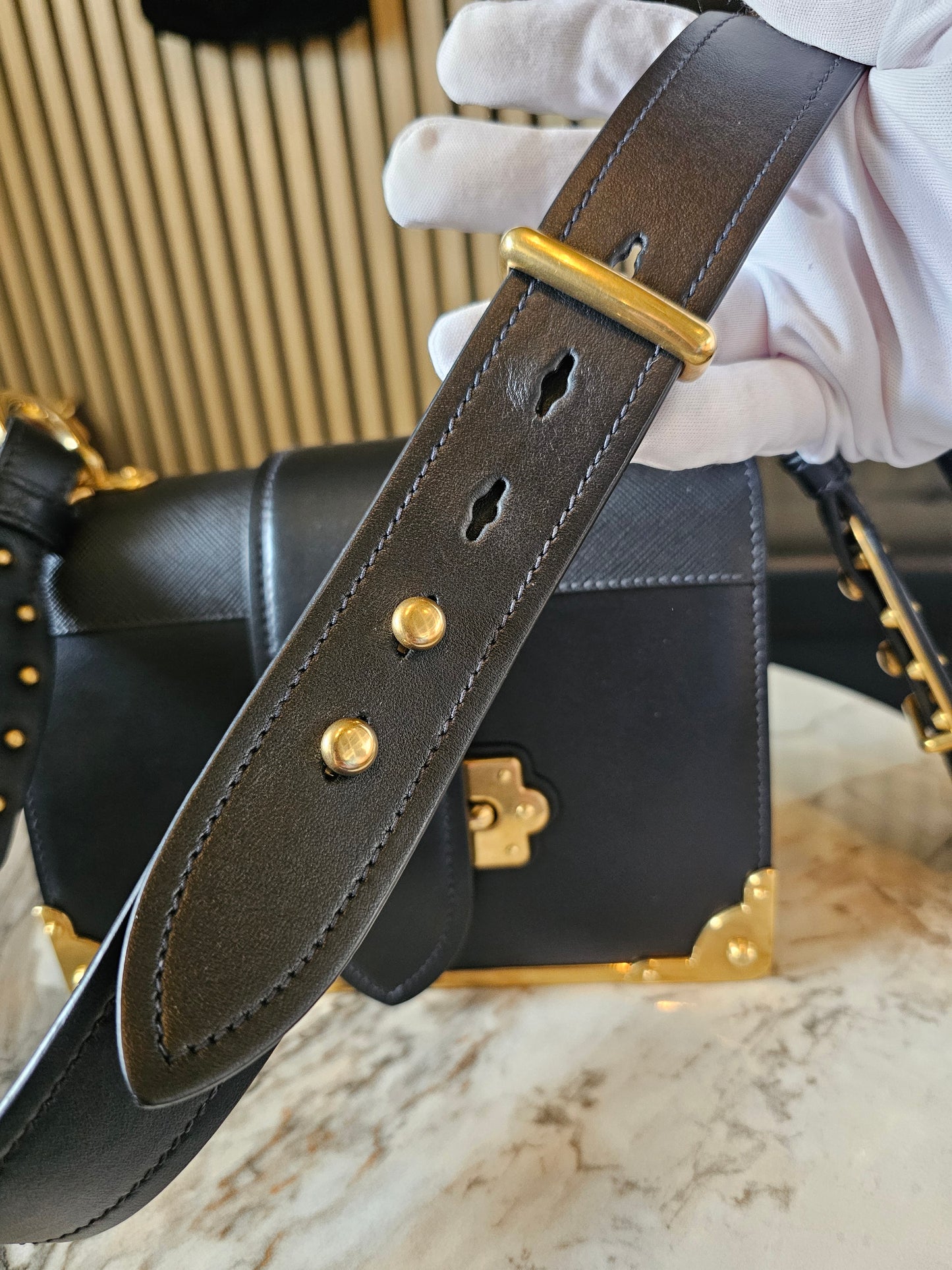 Prada cahier bag - black GHW.