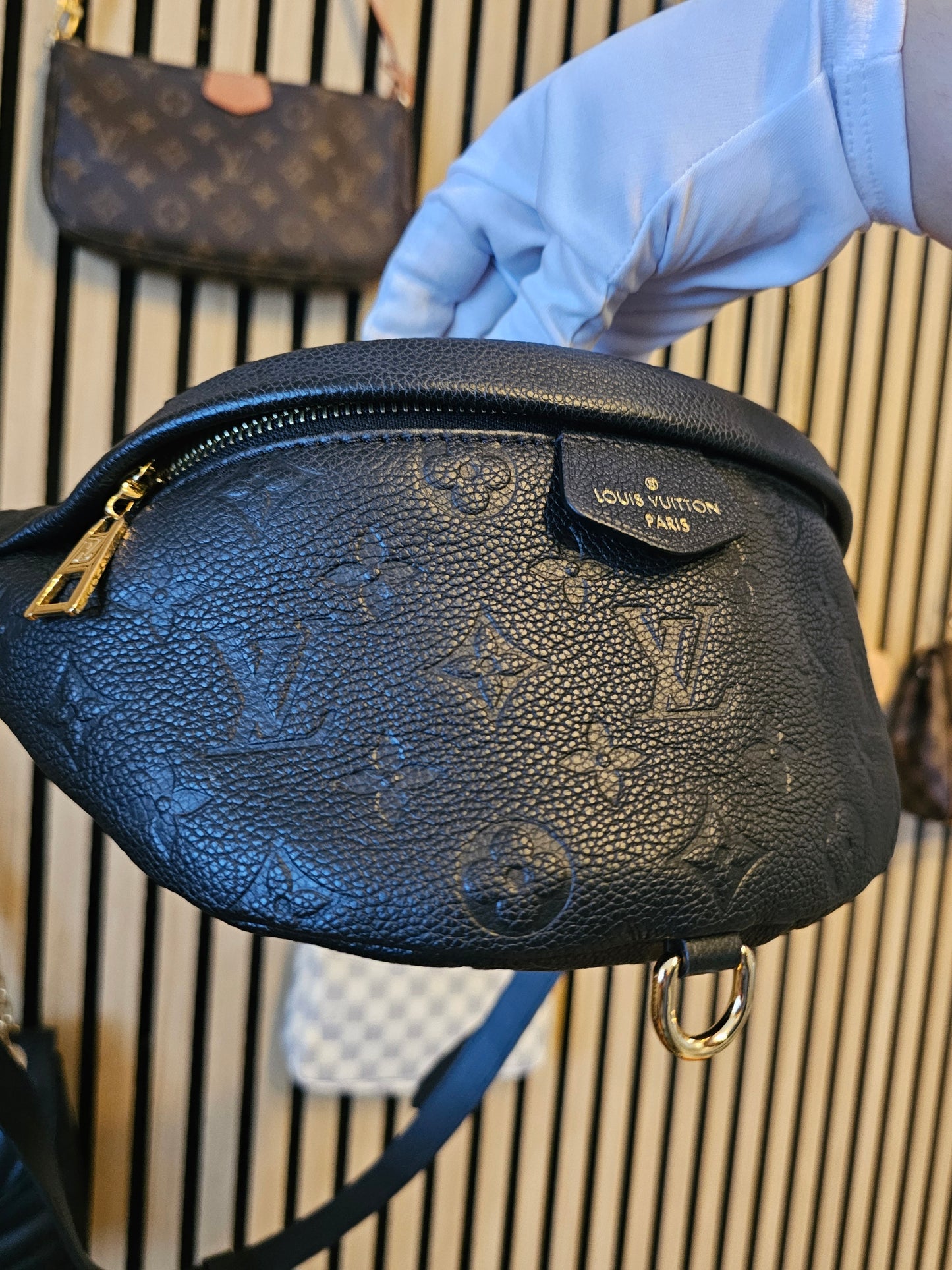 M44812- Louis Vuitton Bumbag in Monogram, black empreinte leather.