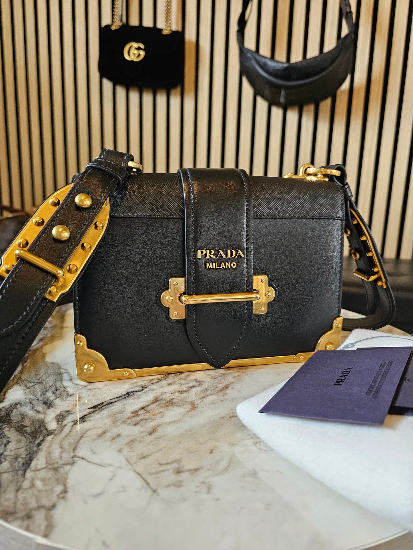 Prada cahier bag - black GHW.