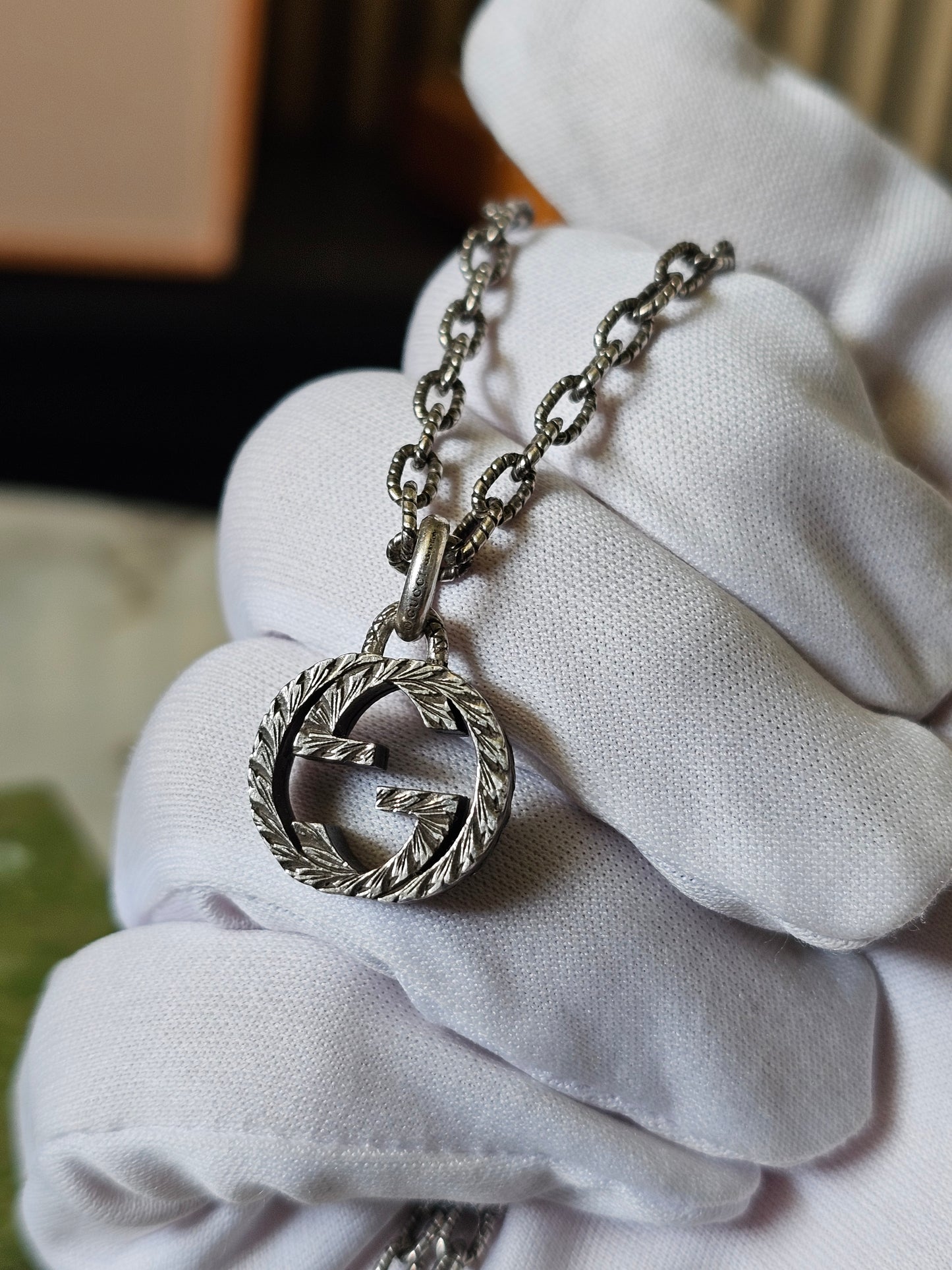Gucci halskæde - interlocking silver.