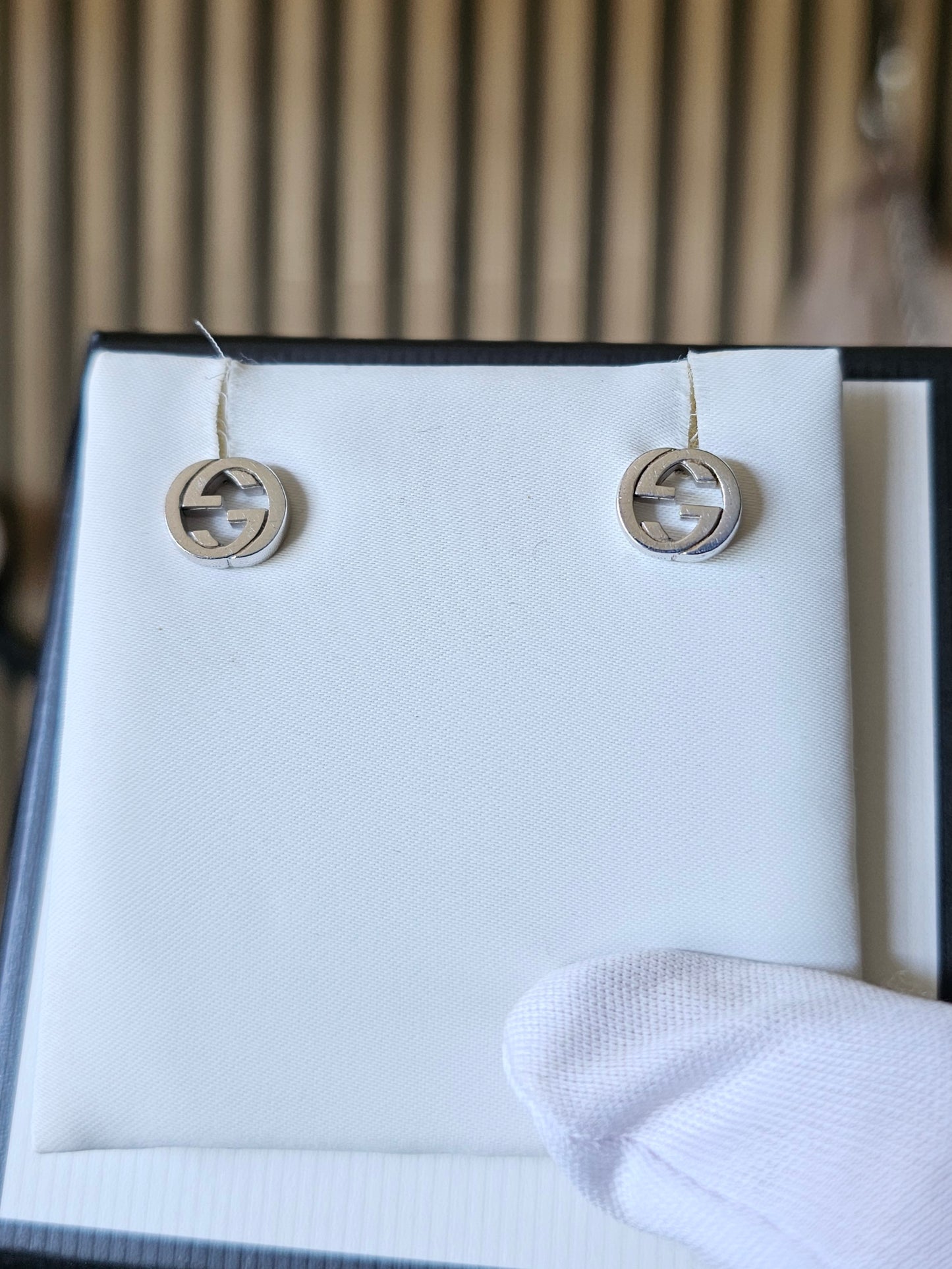 Gucci sølv øreringe - interlocking studs sterling silver.