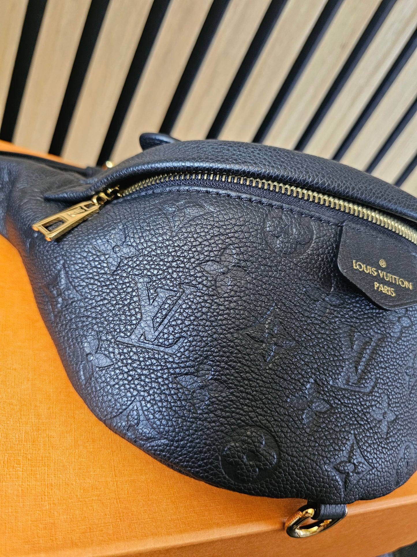 M44812- Louis Vuitton Bumbag in Monogram, black empreinte leather.