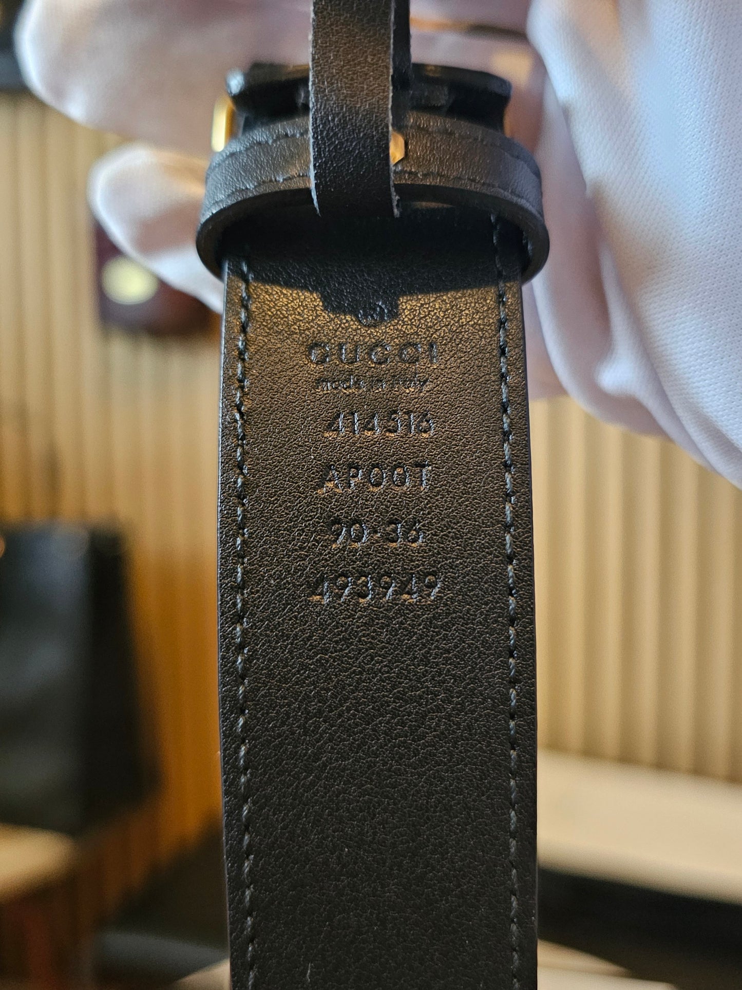414516- Gucci belt, GG marmont black. Size 90.