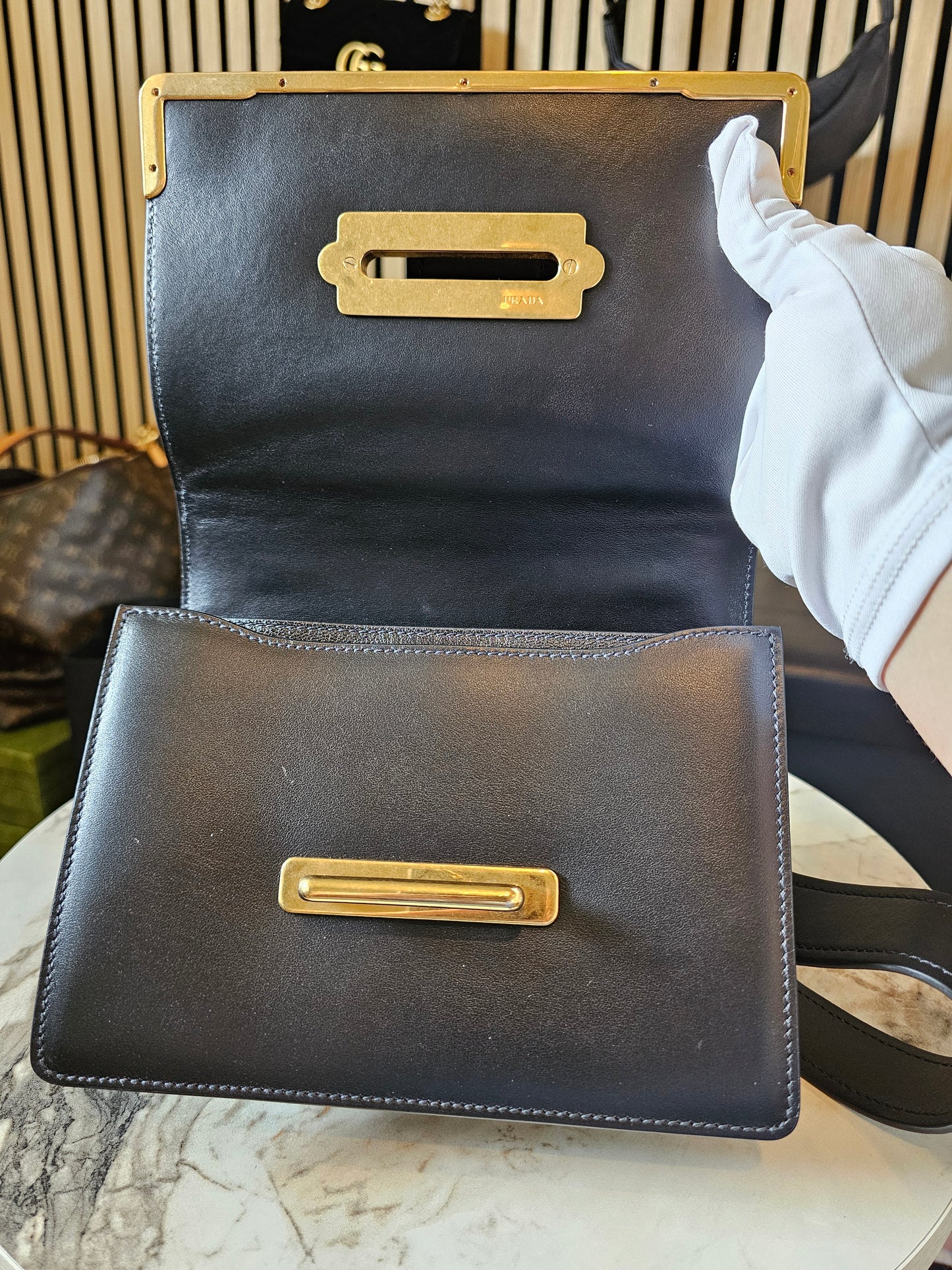 Prada cahier bag - black GHW.