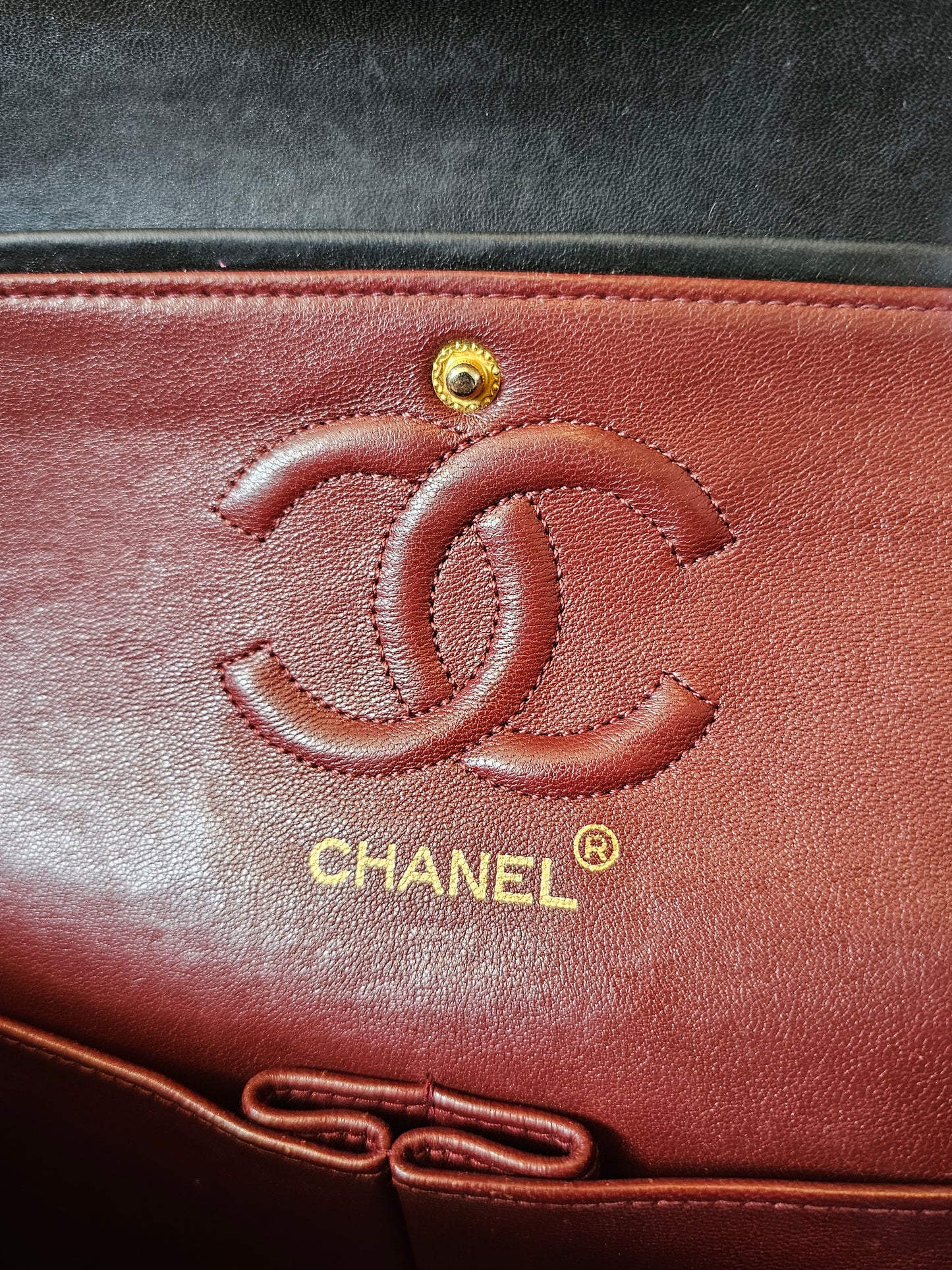 Chanel Classic double flap, small, GHW, lambskin - Black.