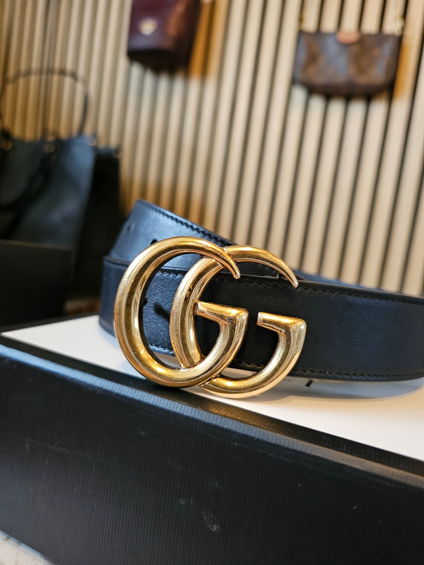 414516- Gucci belt, GG marmont black. Size 90.