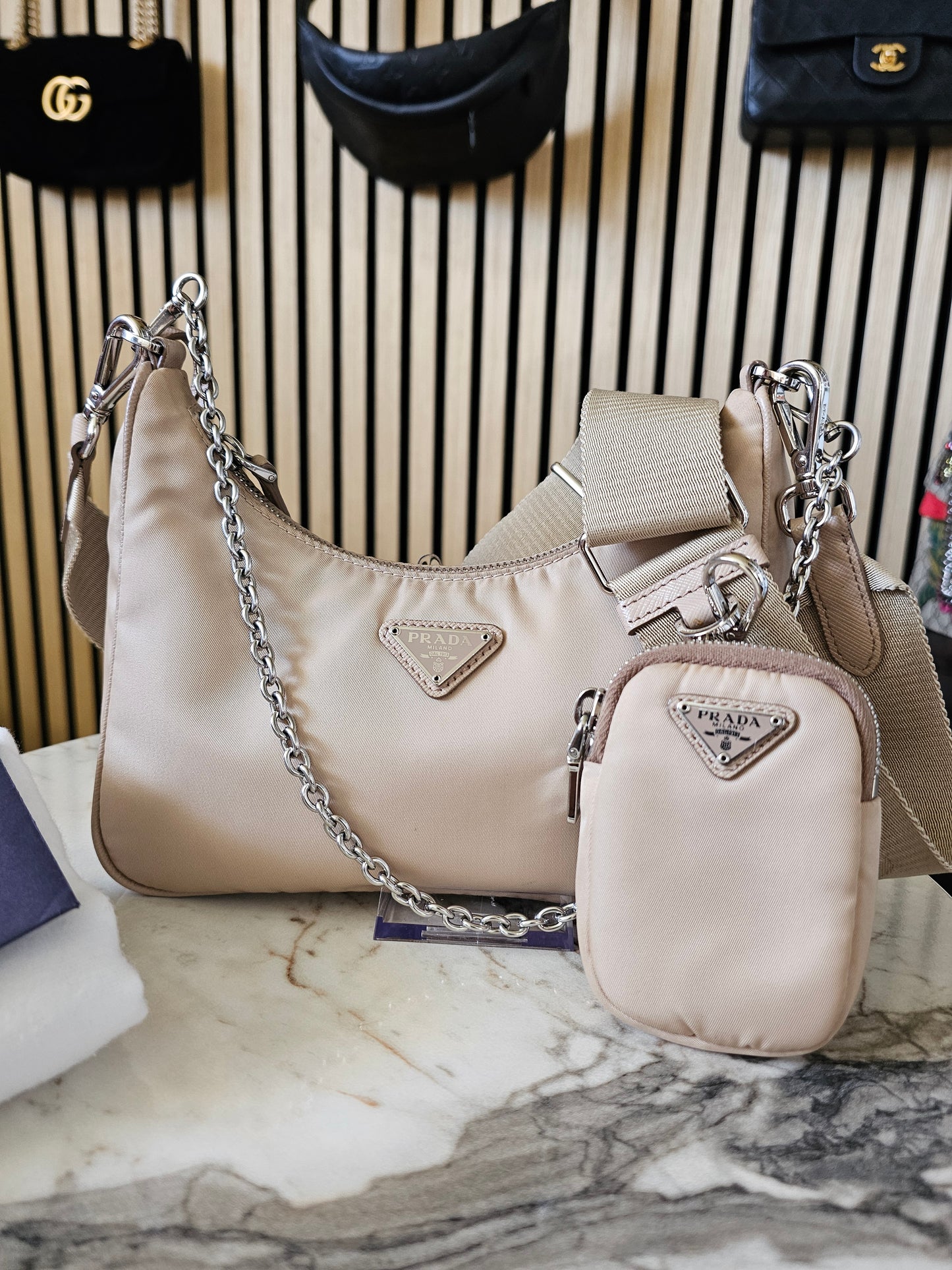 Prada Re-Edition 2005, Nylon - Beige.