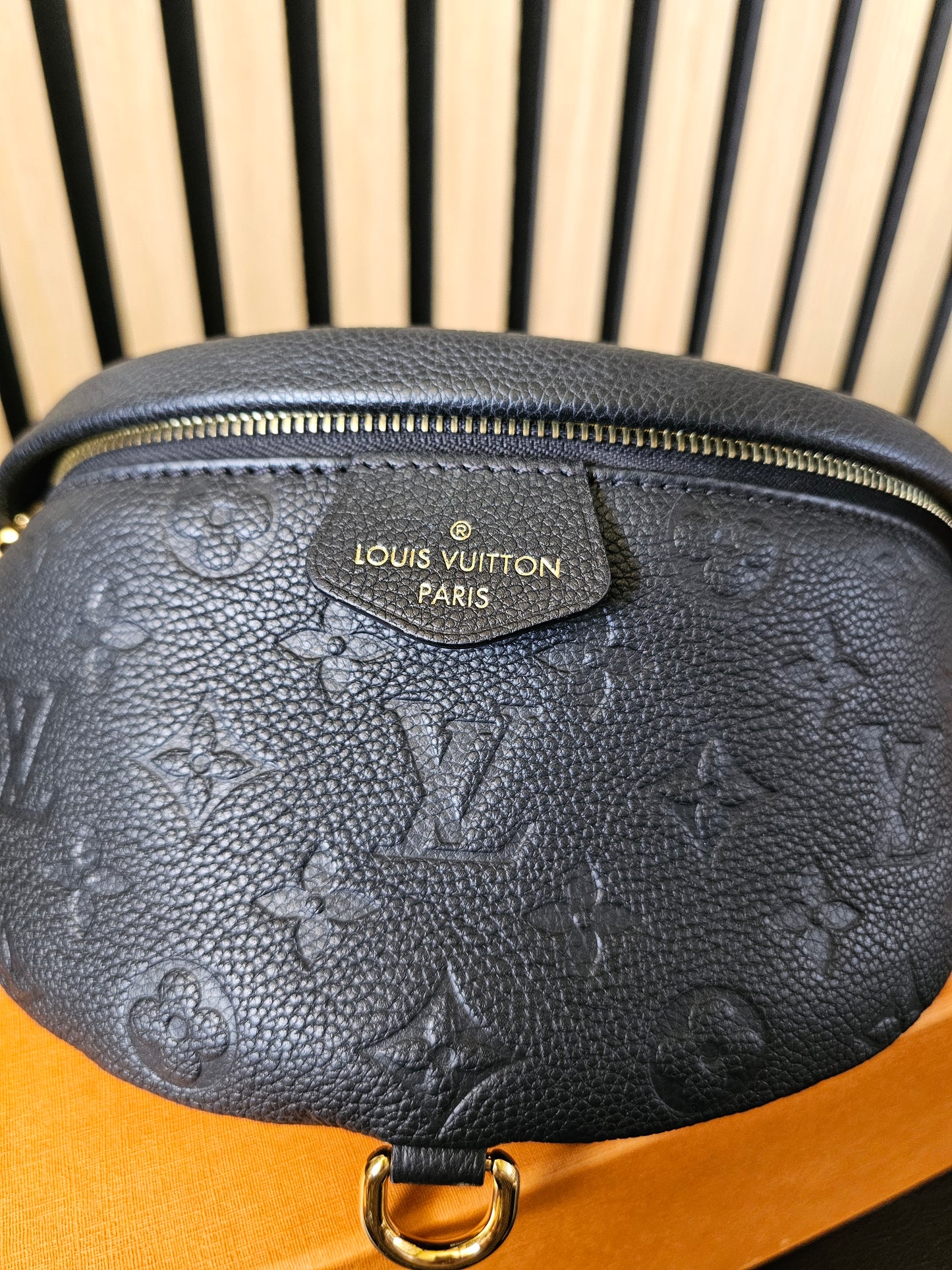 M44812- Louis Vuitton Bumbag in Monogram, black empreinte leather.