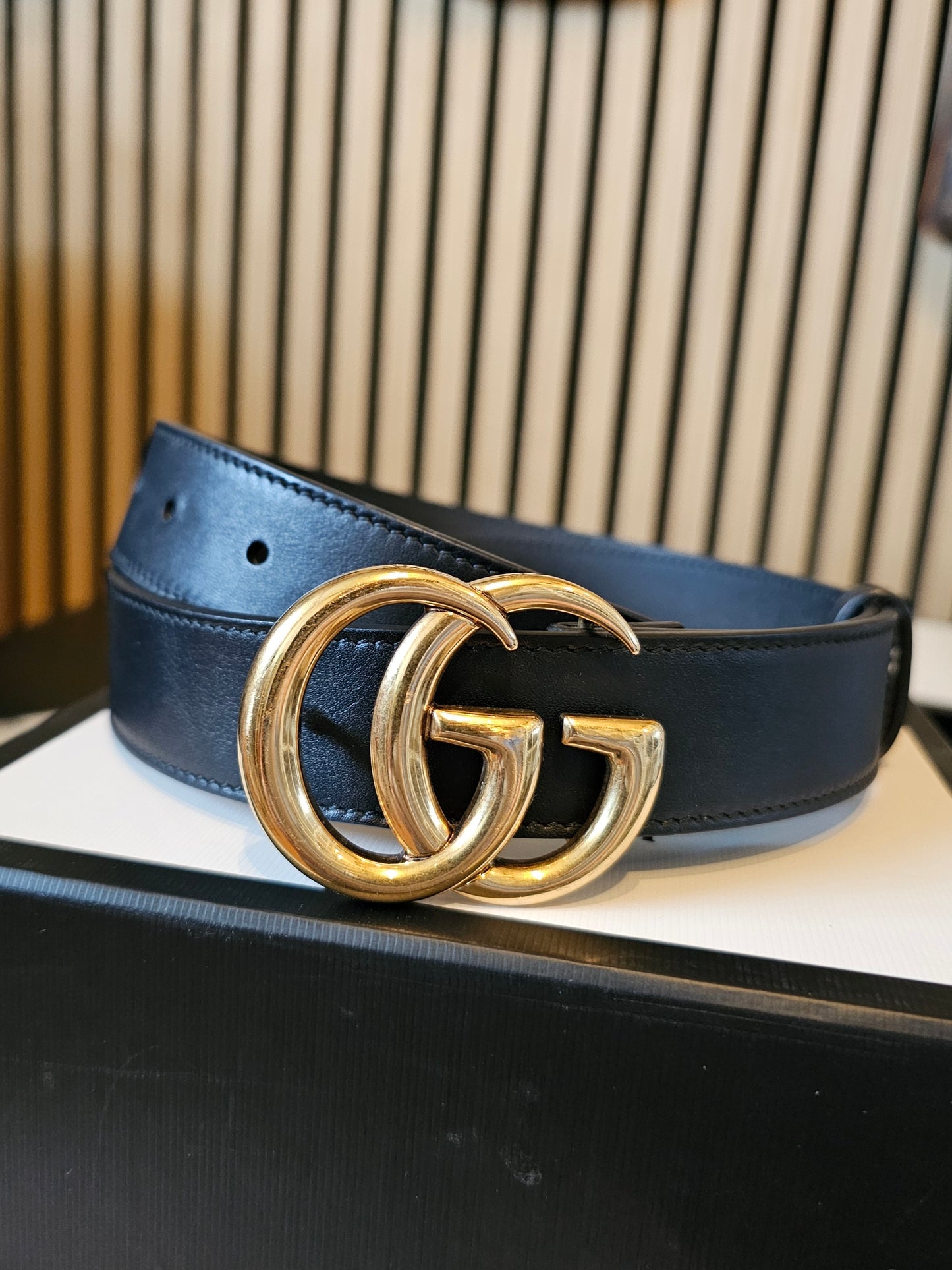 414516- Gucci belt, GG marmont black. Size 90.