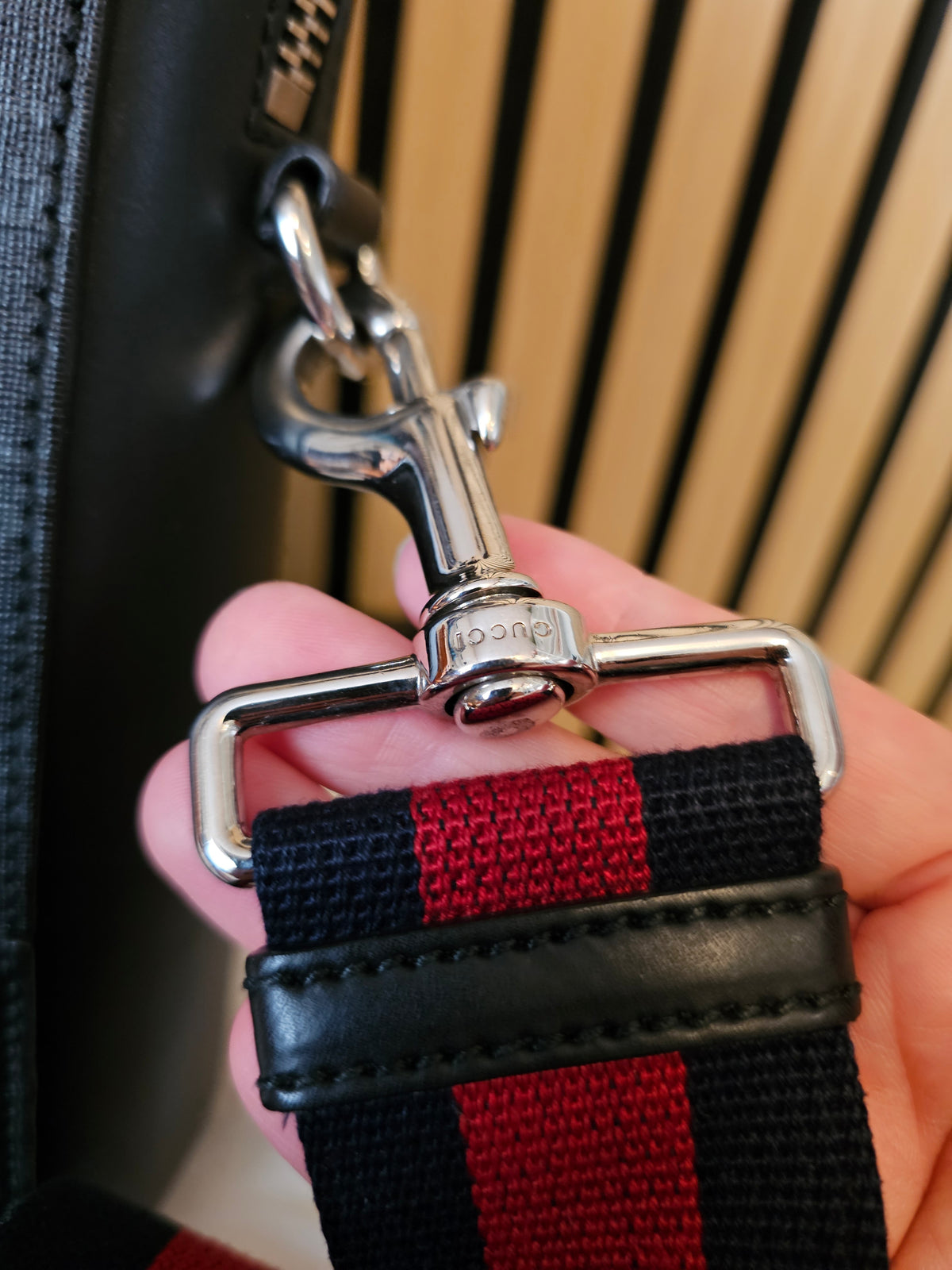 Gucci briefcase, GG supreme, black.