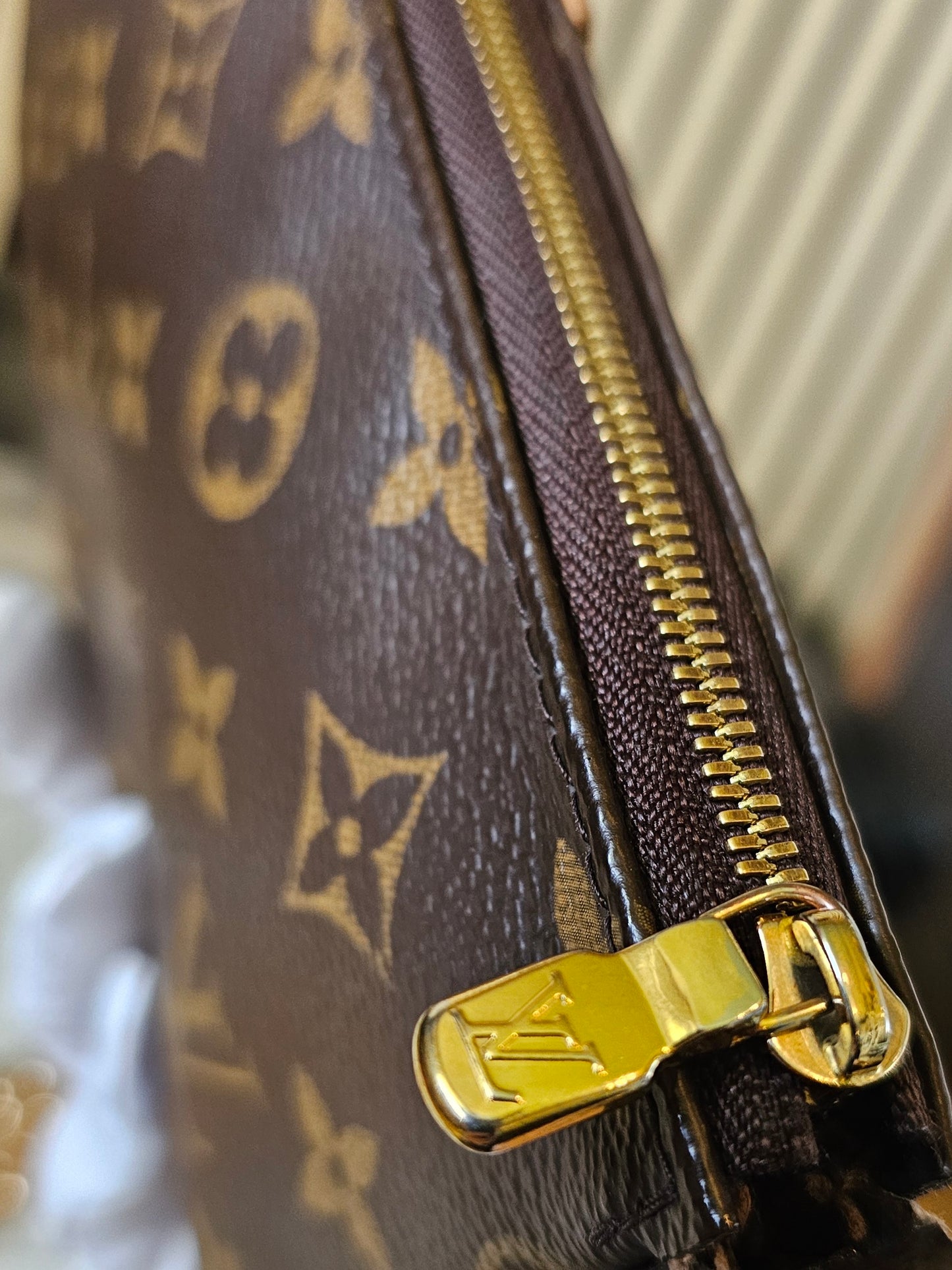 Louis Vuitton pochette accesories in monogram kanvas.