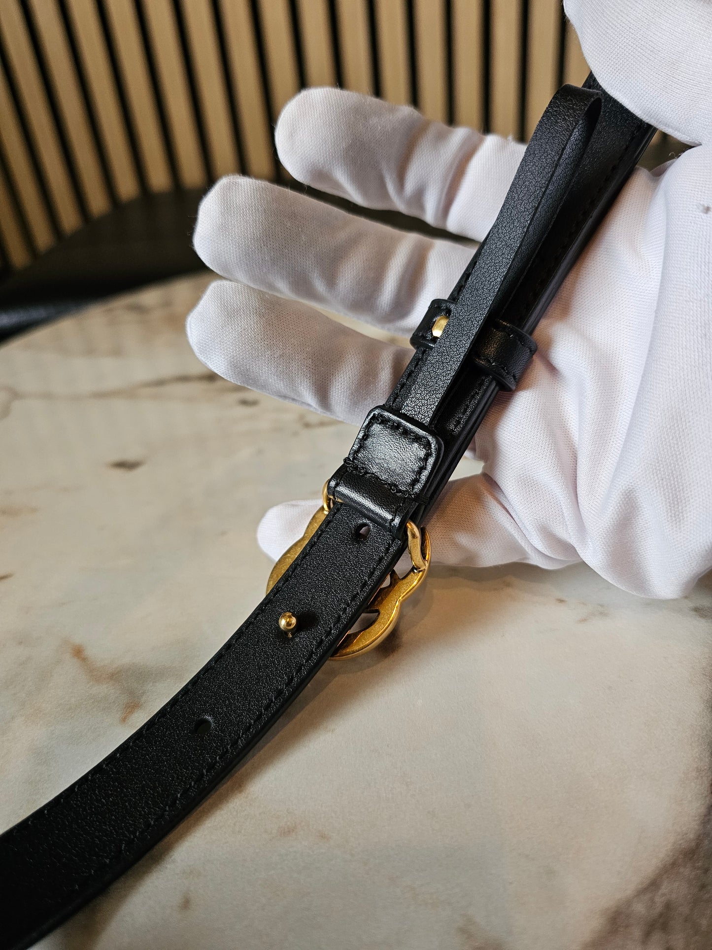 409417- Gucci GG Marmont thin belt.