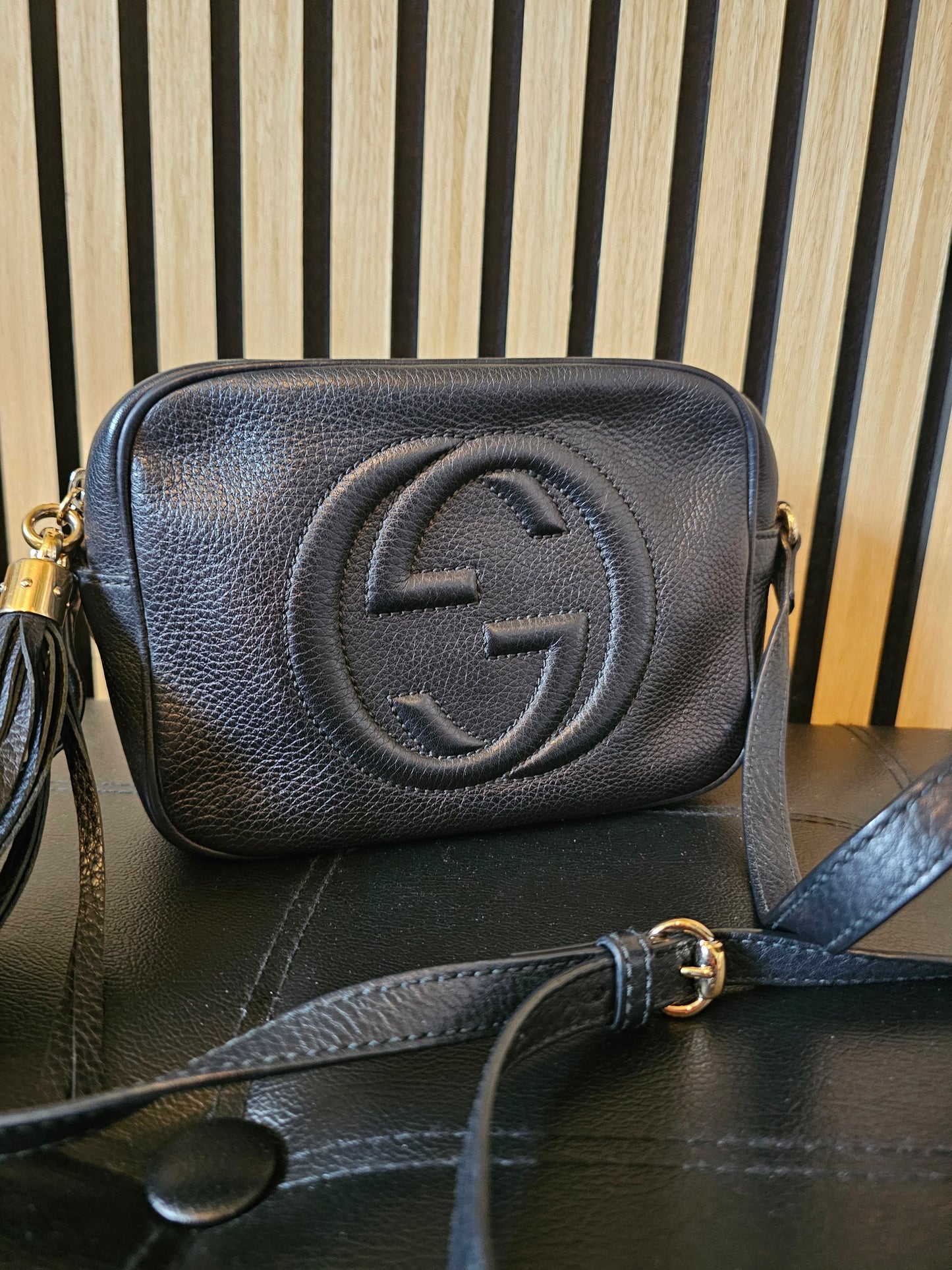 308364 - Gucci disco Soho bag, black.