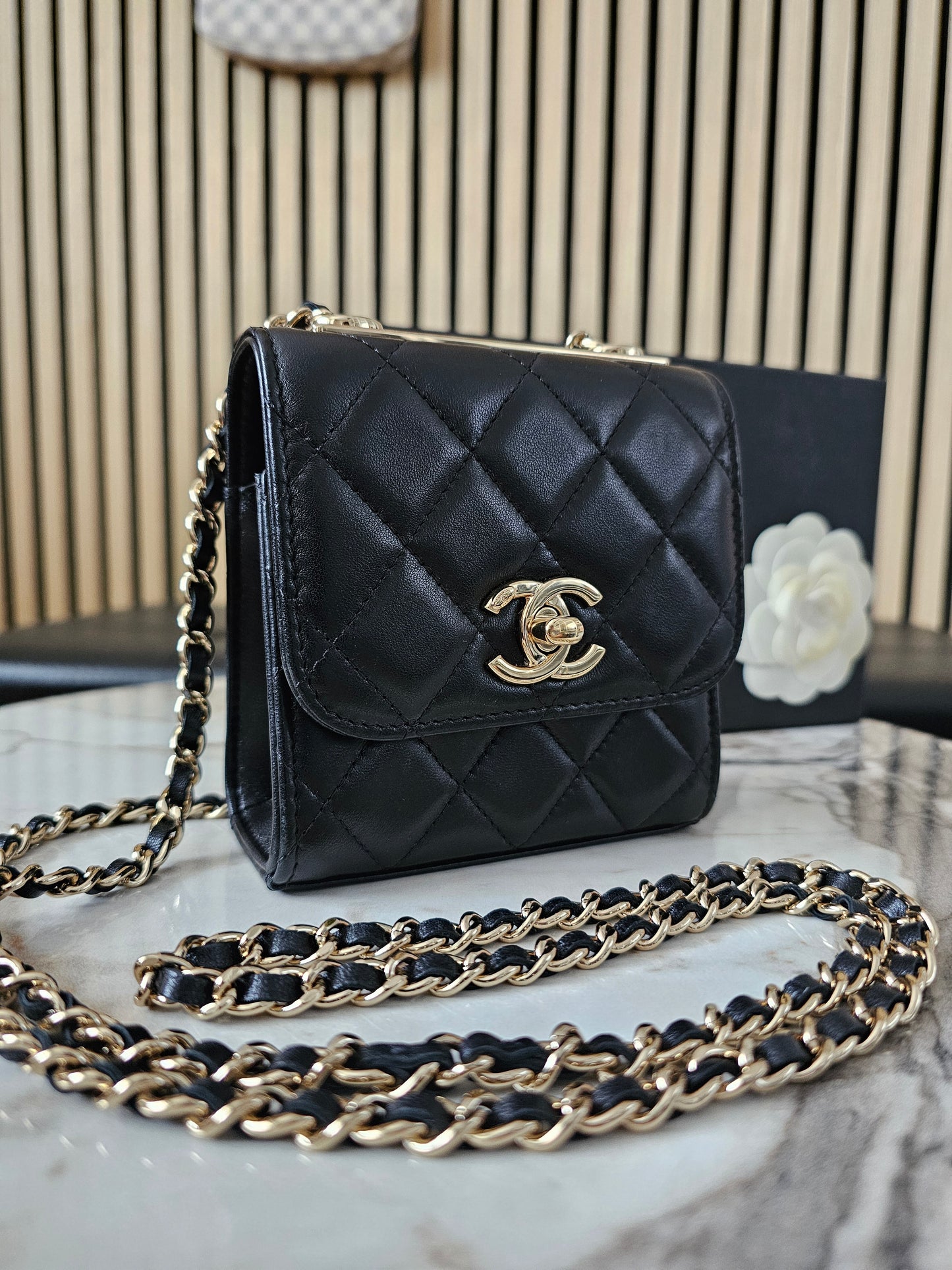 Chanel Mini trendy CC, black with GHW.