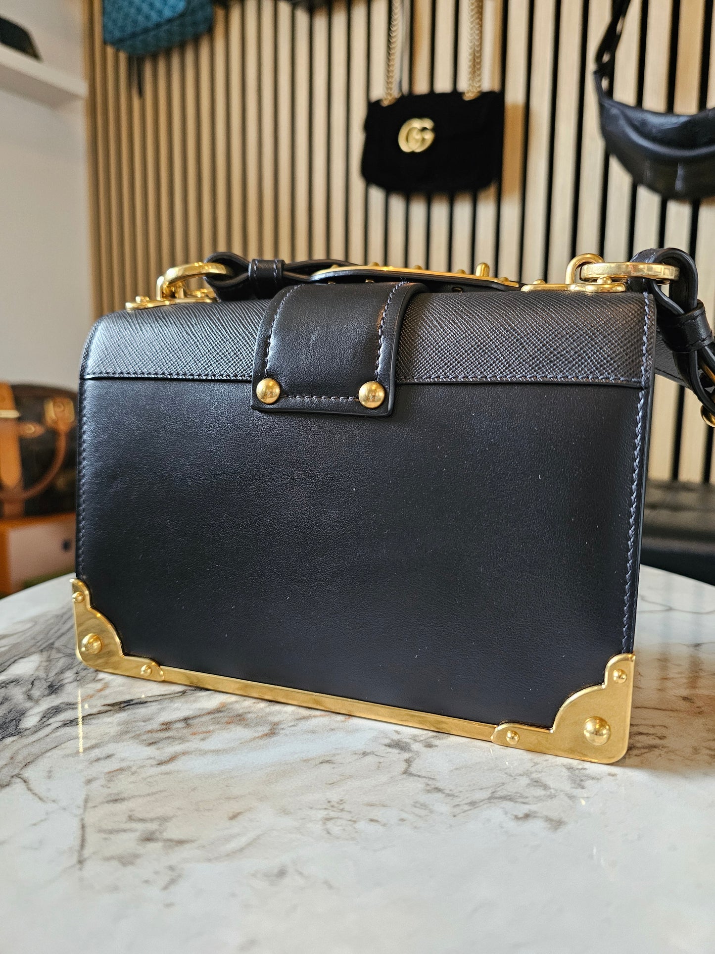 Prada cahier bag - black GHW.