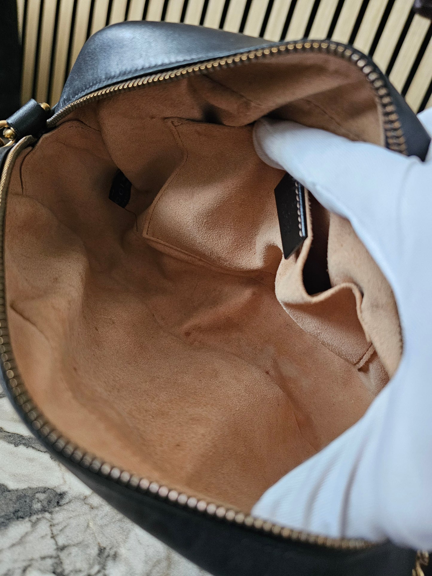 447632- Gucci GG marmont camera bag. Black - GHW.