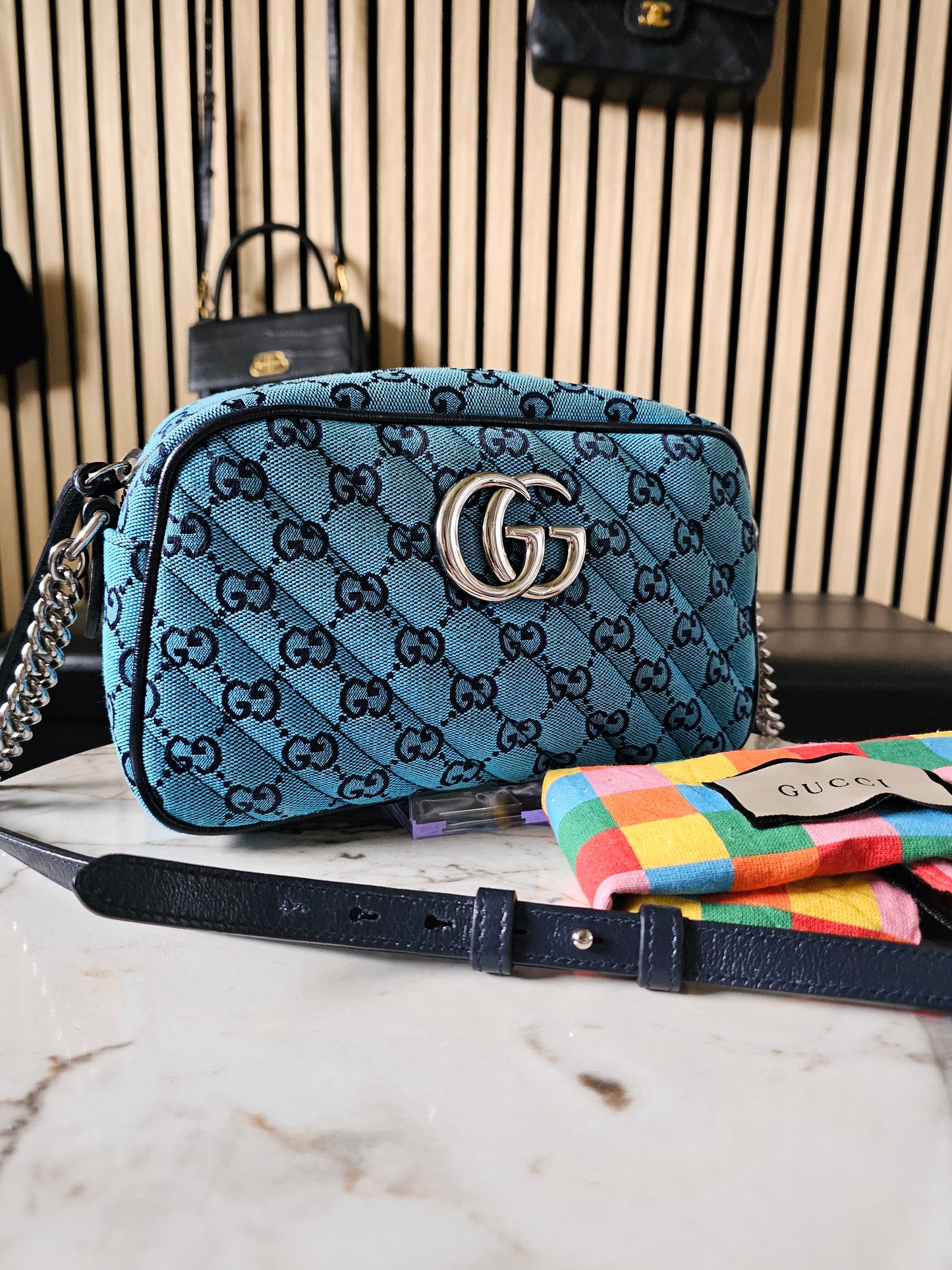 Gucci GG marmont bag - denim blue.