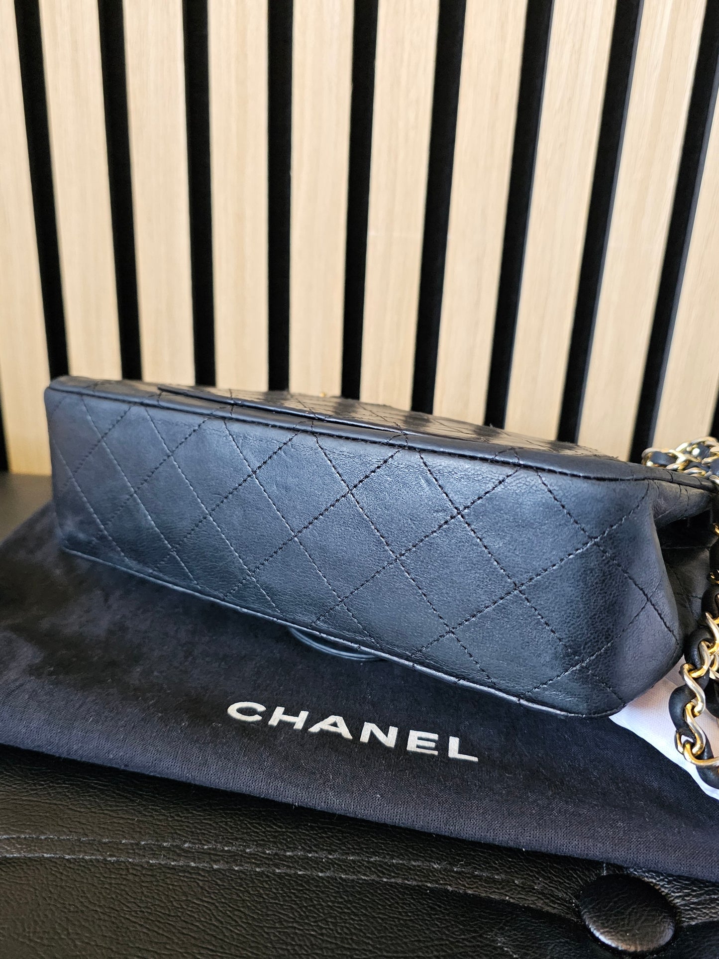 Chanel Classic double flap, small, GHW, lambskin - Black.