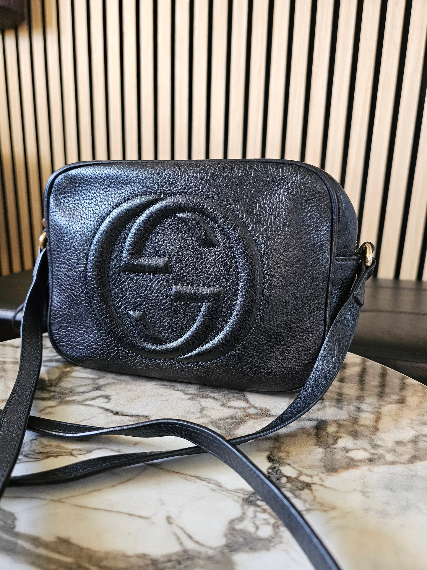 308364 - Gucci disco Soho bag, black.