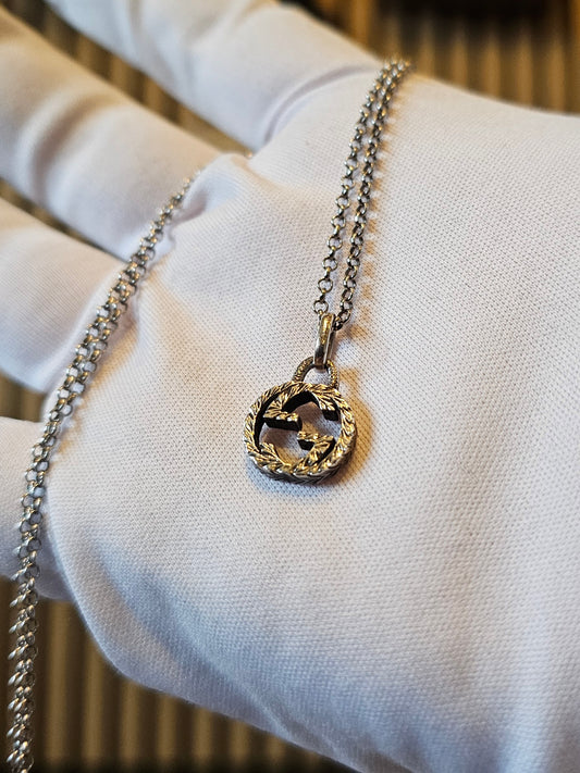 Gucci halskæde, interlocking, sterling silver 925.