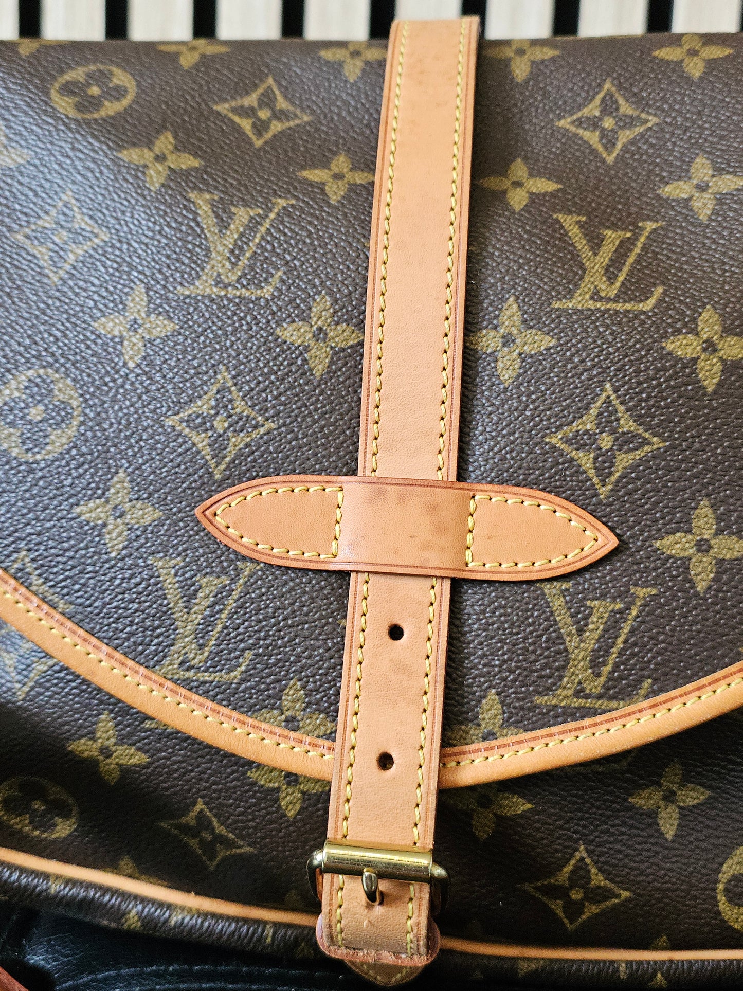 M42256 - Louis Vuitton Saumur 30, MNG. Kanvas.