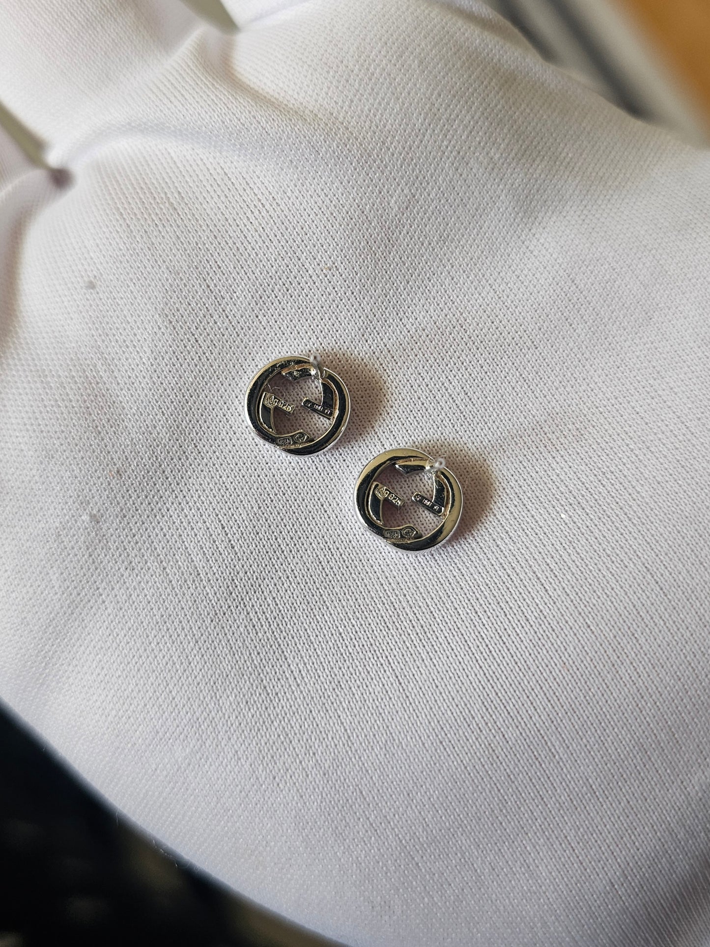 Gucci sølv øreringe - interlocking studs sterling silver.