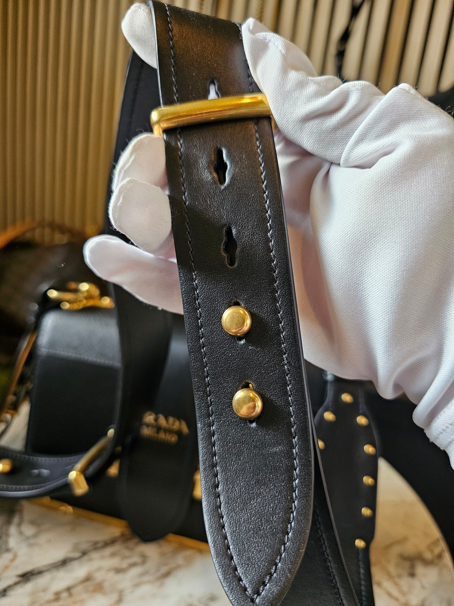 Prada cahier bag - black GHW.